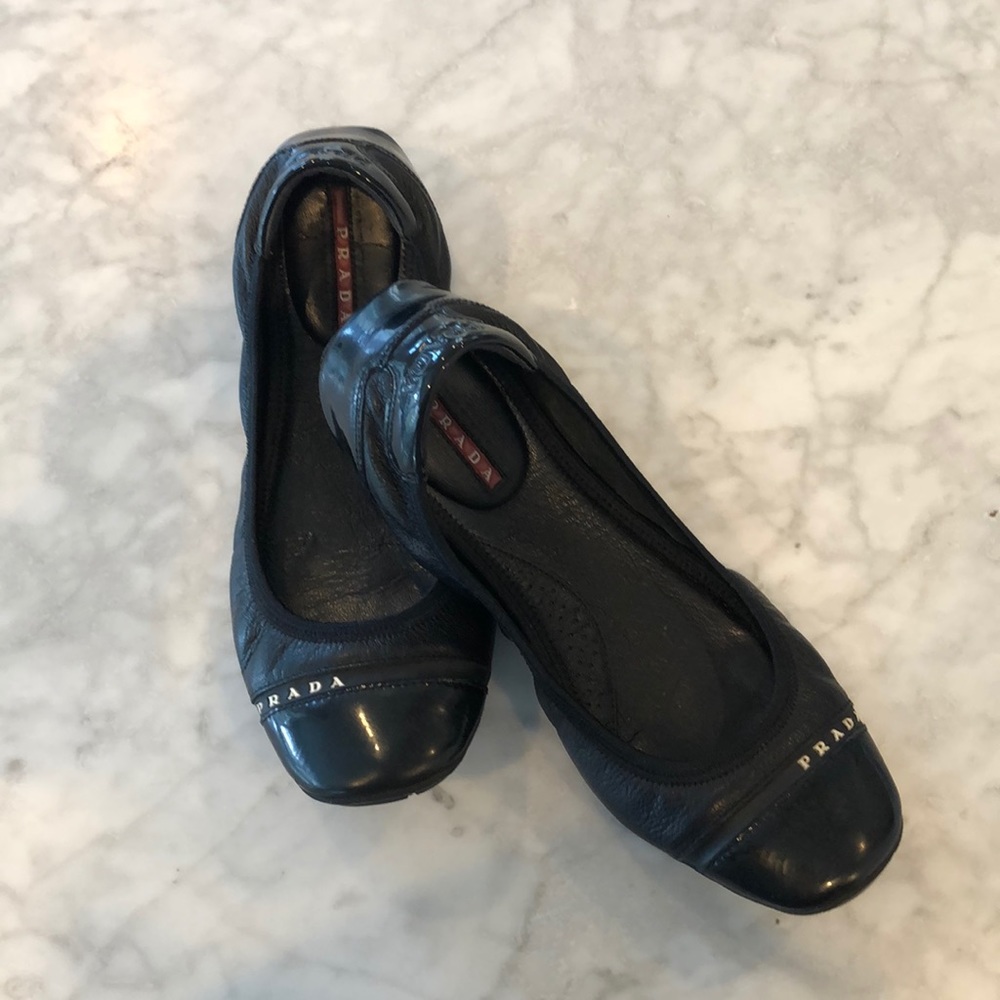 Prada black ballet flats - 37.5